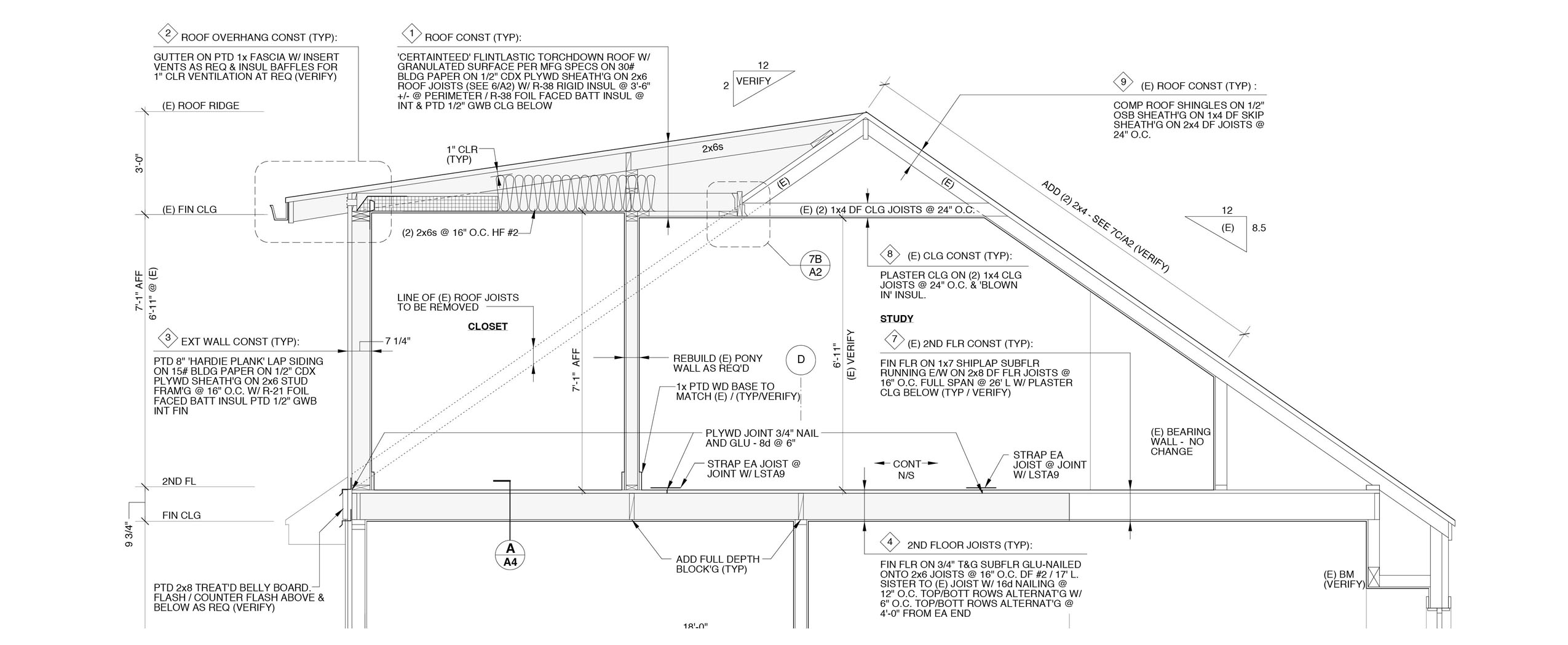 drawing of roof detail section